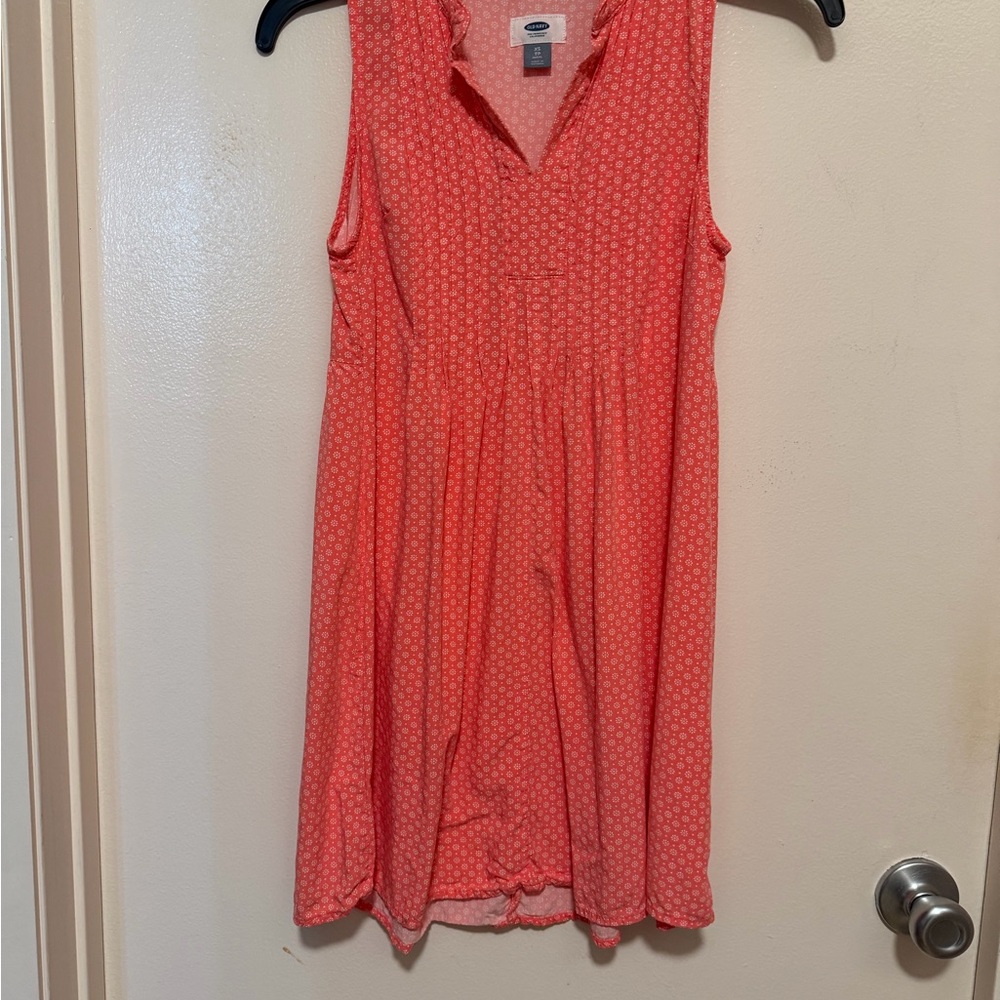 Old Navy Coral Print Sleeveless Dress | XS Petite | Beach Cover-Up Summer